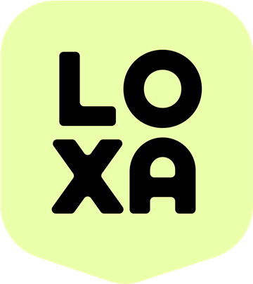 LOXA Stacked Logo Black On Lime