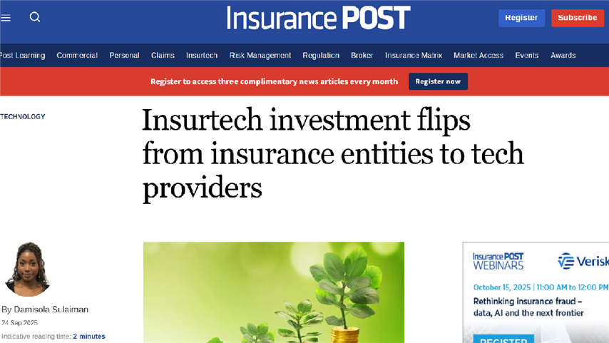 Insurance Post insurtech investment flips