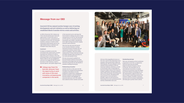 Annual report page spread 2526