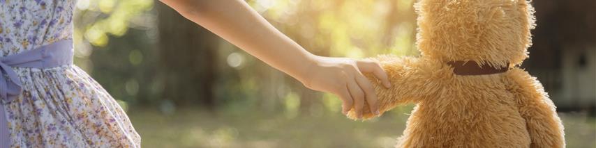 A teddy bear is a best friend for any little girl.